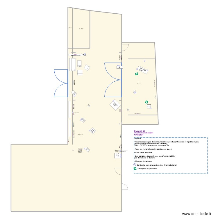 THR. Plan de 4 pièces et 372 m2