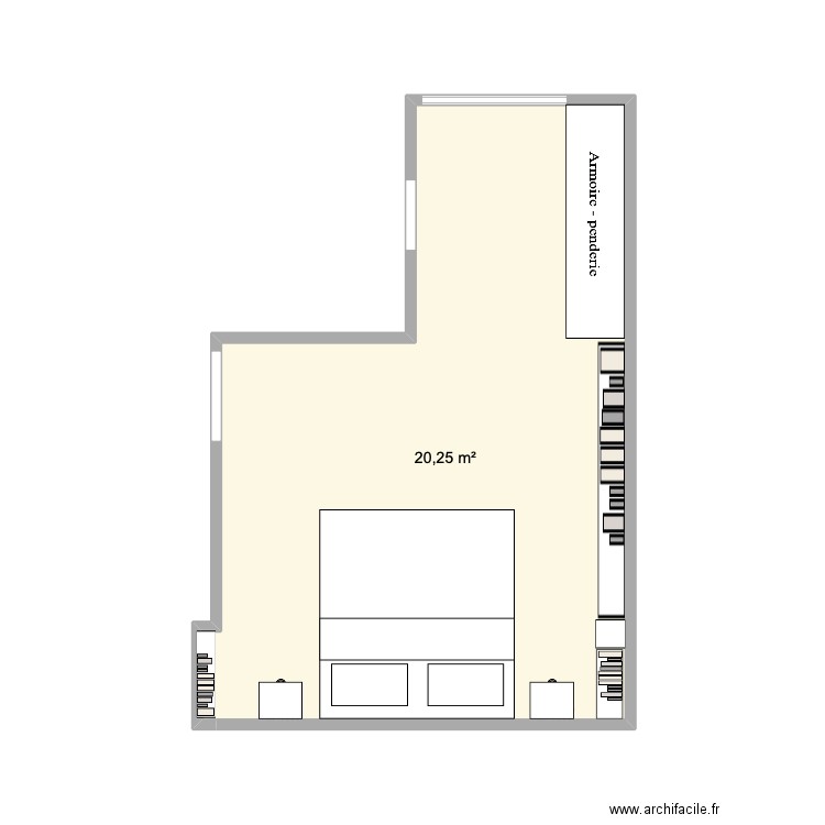 terasse 7eme Mavromichali. Plan de 1 pièce et 20 m2