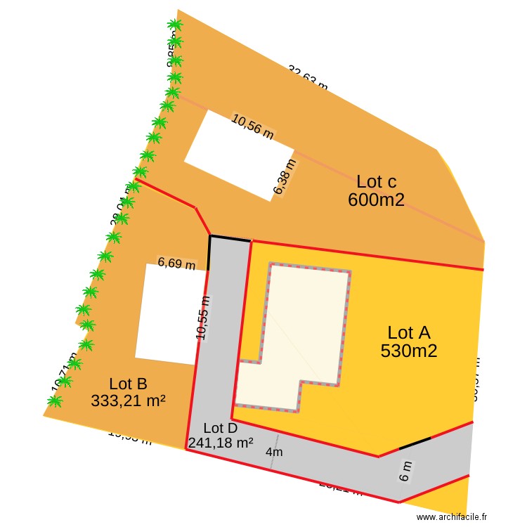 plan ok fini avec maison. Plan de 1 pièce et 134 m2