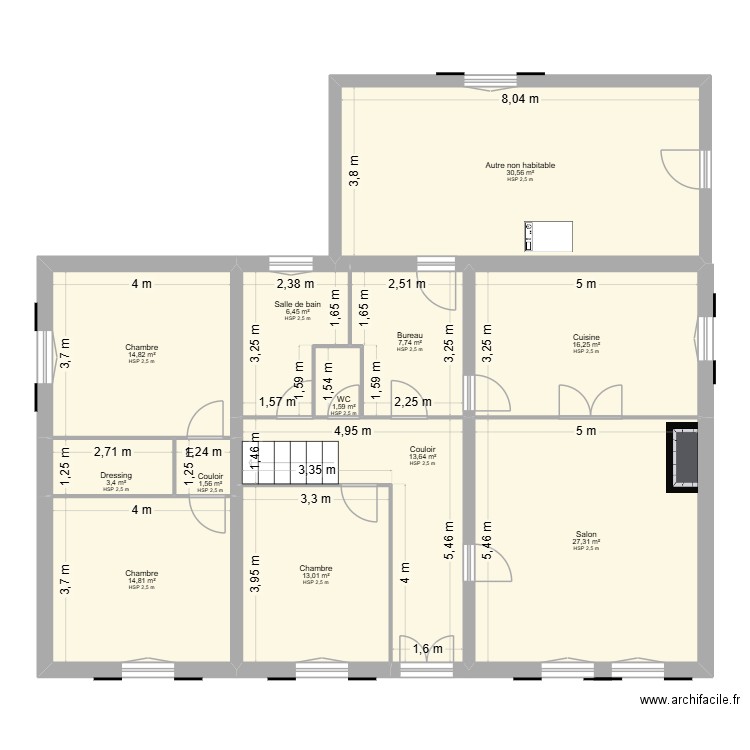 Emilie - Pierre-Henry. Plan de 12 pièces et 151 m2