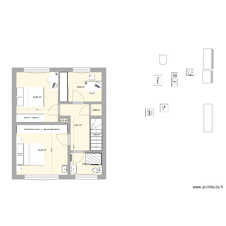 Louise & Cédric Premier - 13/8,25. Plan de 8 pièces et 42 m2
