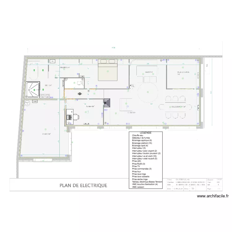 Plan Electricité indice B. Plan de Plan Electricité indice B. Plan de