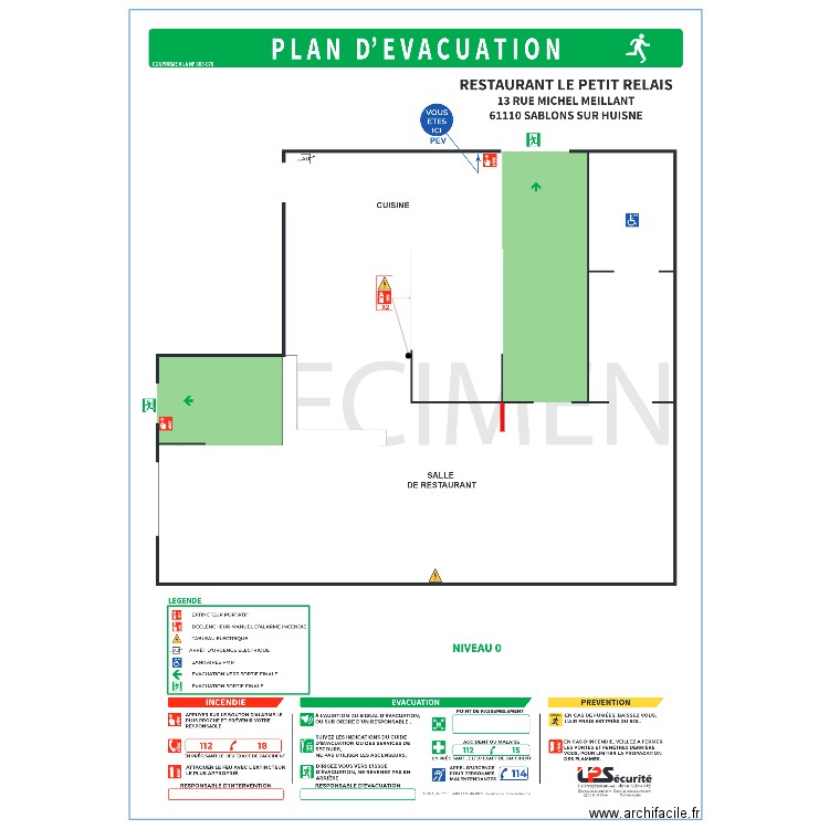 RESTAURANT LE PETIT RELAIS. Plan de 0 pièce et 0 m2