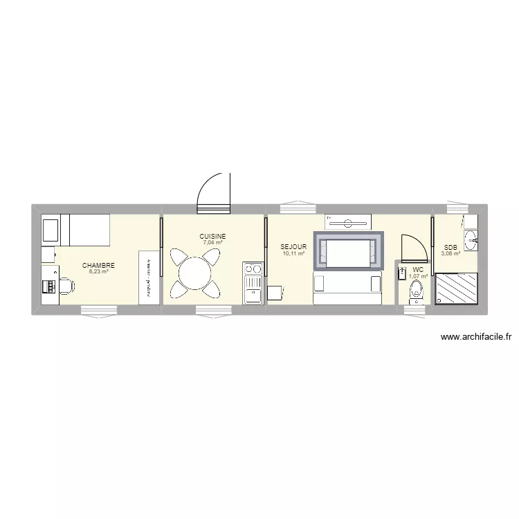MAISON CONTAINER EMMA. Plan de 