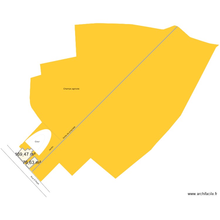 plan de masse. Plan de 2 pièces et 246 m2