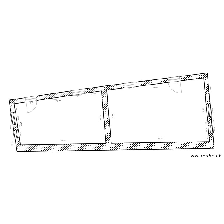 PLAN DES 2 T2. Plan de 2 pièces et 69 m2