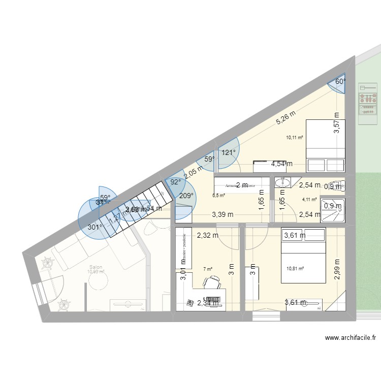 Maison de l'angle RENO. Plan de 42 pièces et 452 m2