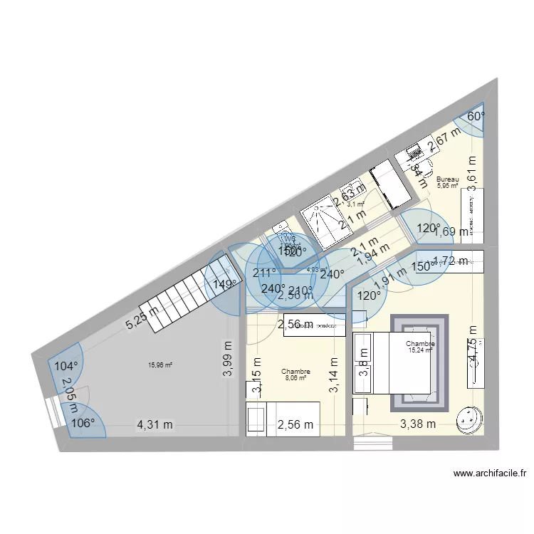 Maison de l'angle RENO. Plan de 
