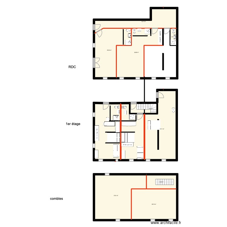 Le Mée sur Seine. Plan de 11 pièces et 245 m2