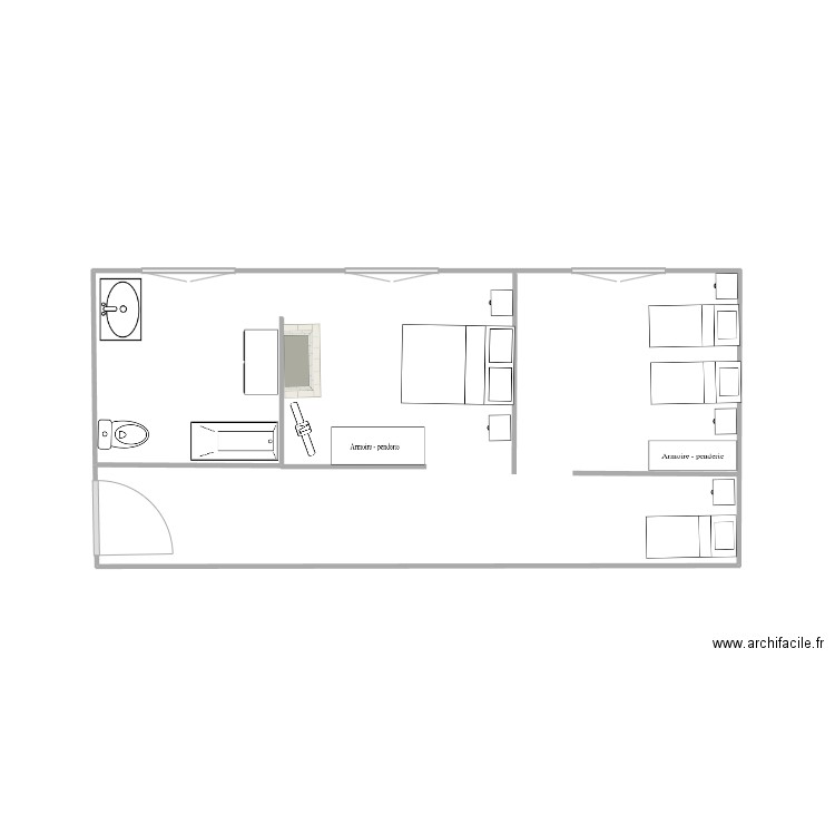 SUITE LES BLEUETS. Plan de 1 pièce et 21 m2