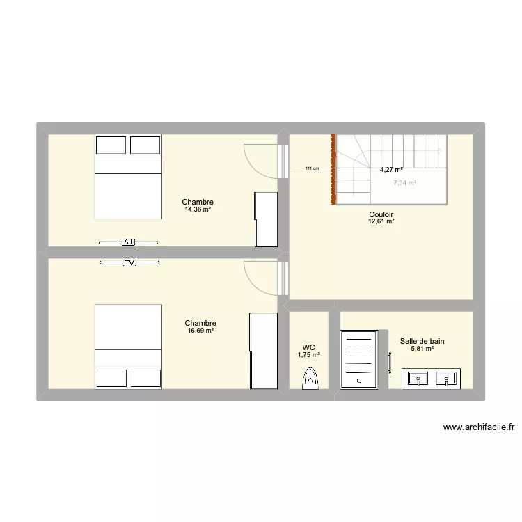 1er &eacute;tage Mar&eacute;e Bleue. Plan de 