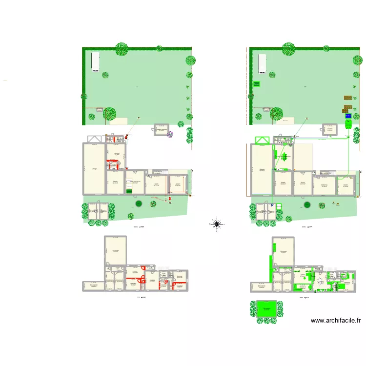 Le 750 - Plan avant/apr&egrave;s. Plan de 73  et 1118 m²