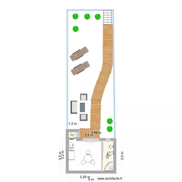 Bouillot yport. Plan de 2 pièces et 4 m²