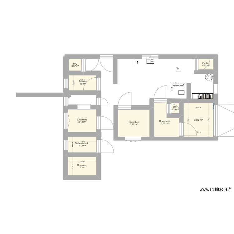 Maison Brouillon 2. Plan de 10 pièces et 19 m2