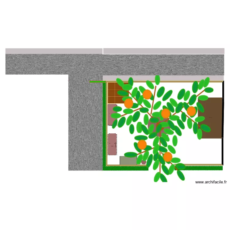 projet potager. Plan de 1  et 46 m²