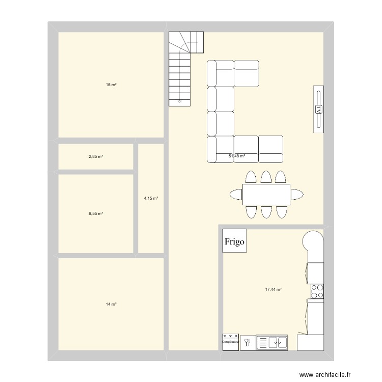 Maison étage 4ch. Plan de 7 pièces et 114 m2