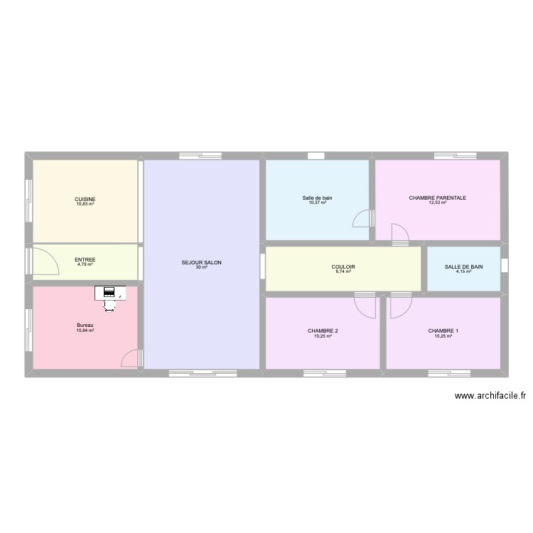 maison T4. Plan de 10 pièces et 113 m2