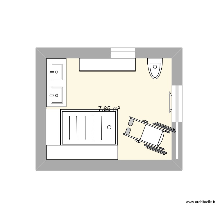 plan salle de bain 1. Plan de 1 pièce et 8 m2