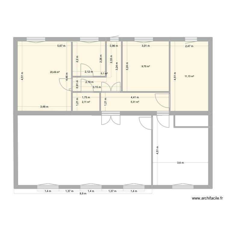 premier &eacute;tage. Plan de 0 pièce et 0 m2