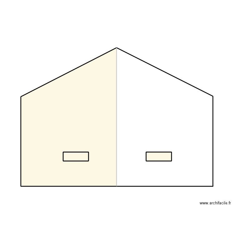 Façade nord. Plan de 3 pièces et 26 m2