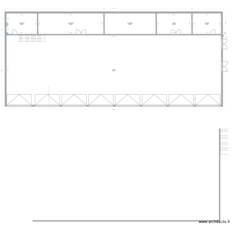 Bal-pompier. Plan de 6 pièces et 683 m2