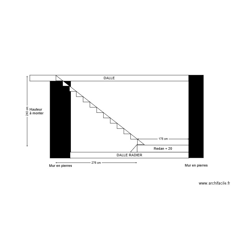 PROFIL ESCALIER 12xG23 13xh18 H236 L300. Plan de 0 pièce et 0 m2