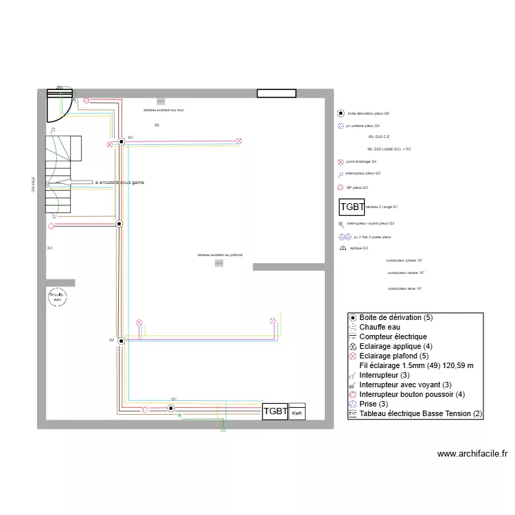 SOUS SOL CABLAGE ECLAIRAGE. Plan de 1 et 93 m² SOUS SOL CABLAGE ECLAIRAGE. Plan de 1 et 93 m²