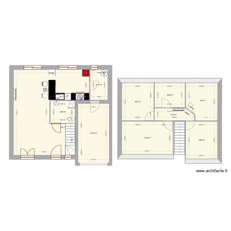B&eacute;ville Le Comte. Plan de 