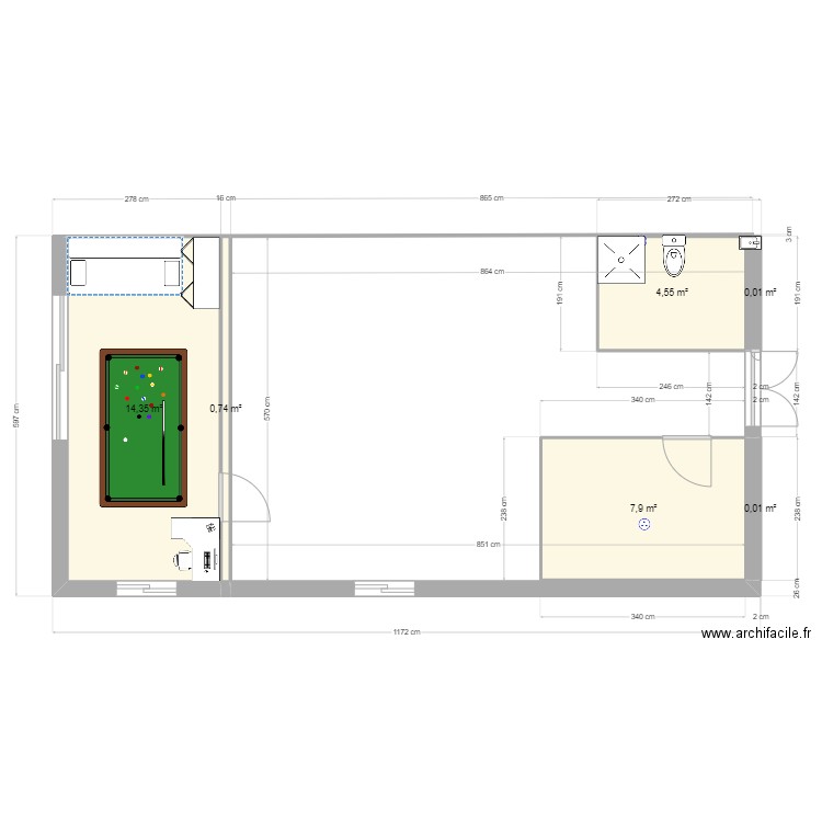 labo ludo. Plan de 6 pièces et 28 m2