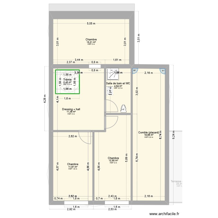 Projet St Christophe - c&ocirc;te final. Plan de 0 pièce et 0 m2