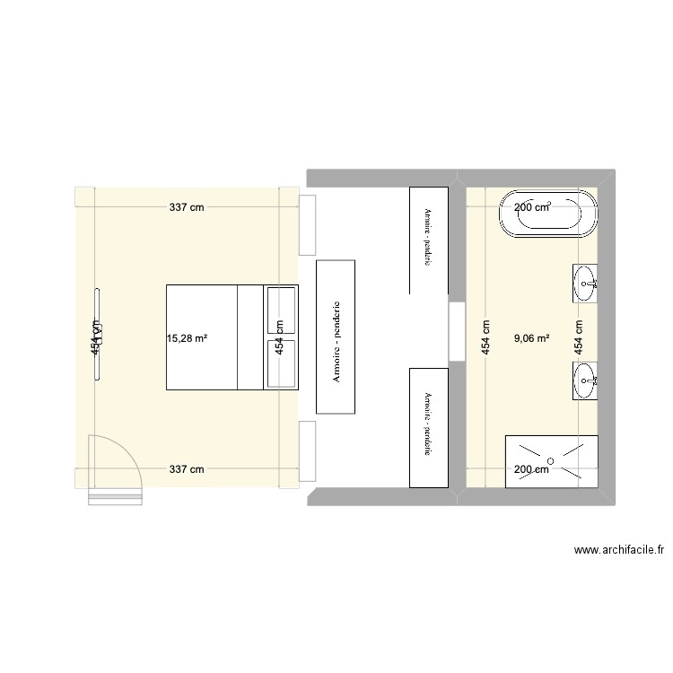 Maison 2. Plan de 2 pièces et 24 m2