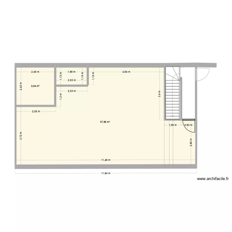 APPARTEMENT 1ER ETAGE SALLES PAROISSIALES. Plan de 