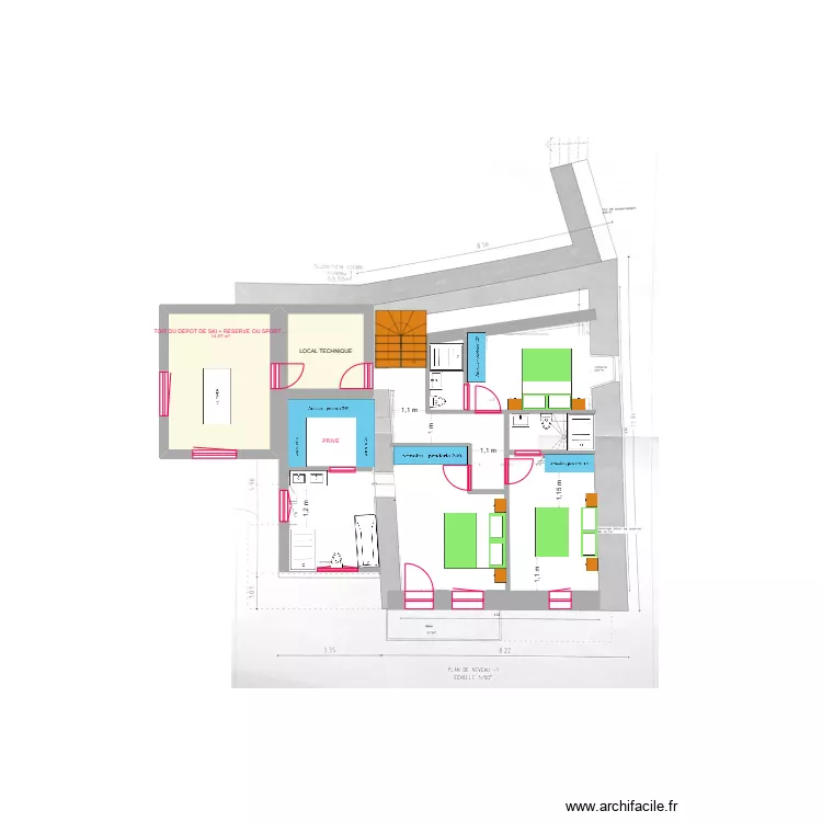 LE CHATELARD MOYEN 3 ESC DEPLACE. Plan de 