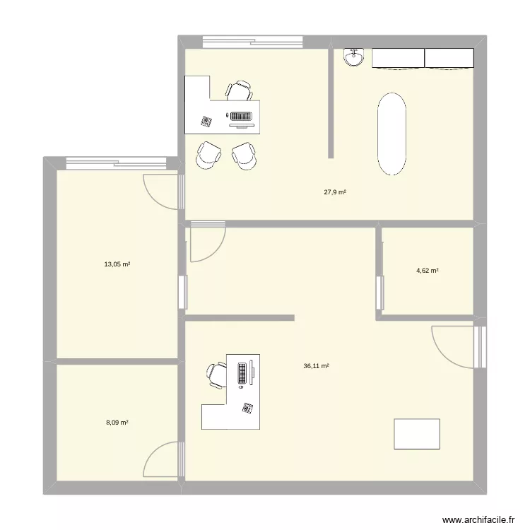 loub. Plan de 5  et 90 m²