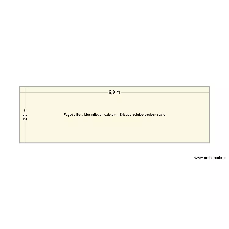 Fa&ccedil;ade Est. Plan de 1  et 28 m²