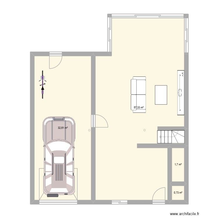 PLAN2. Plan de 4 pièces et 92 m2