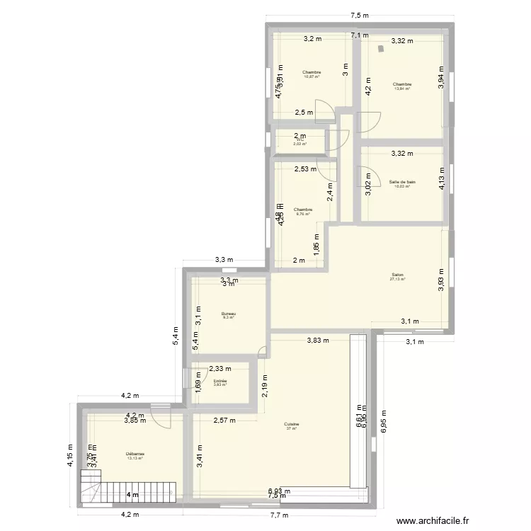 Maison mouleyras rdc. Plan de 