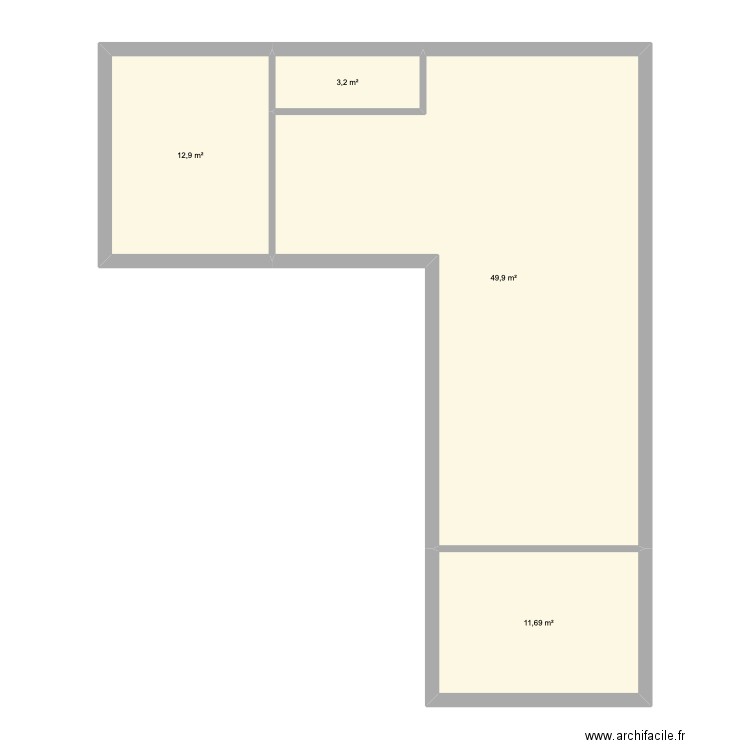 Miejour. Plan de 4 pièces et 78 m2