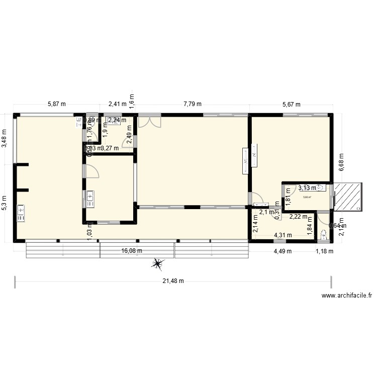 New 1101 droite 09/25 seule. Plan de 6 pièces et 169 m2