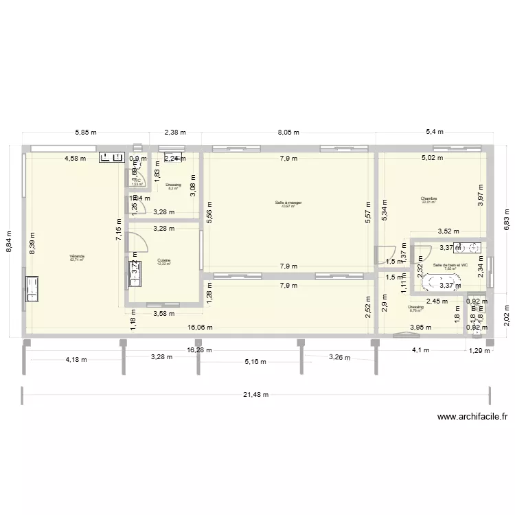 New 1101 droite 09/25 seule. Plan de 9  et 169 m²