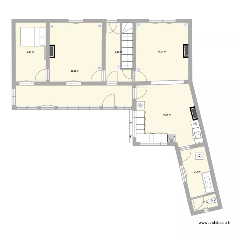 bertin. Plan de 7  et 93 m²