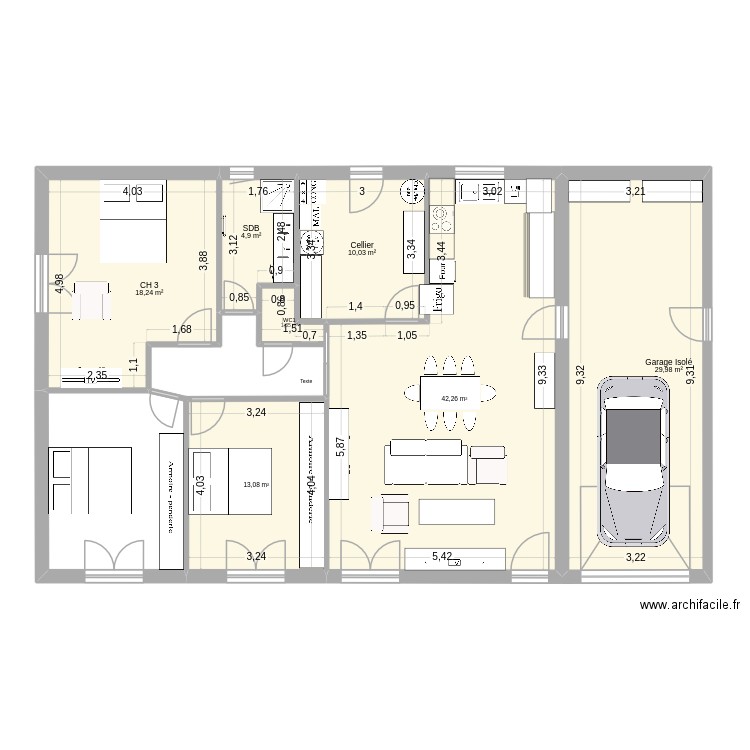 Maison au 60e 04 01 2026 14h21. Plan de 7 pièces et 120 m2