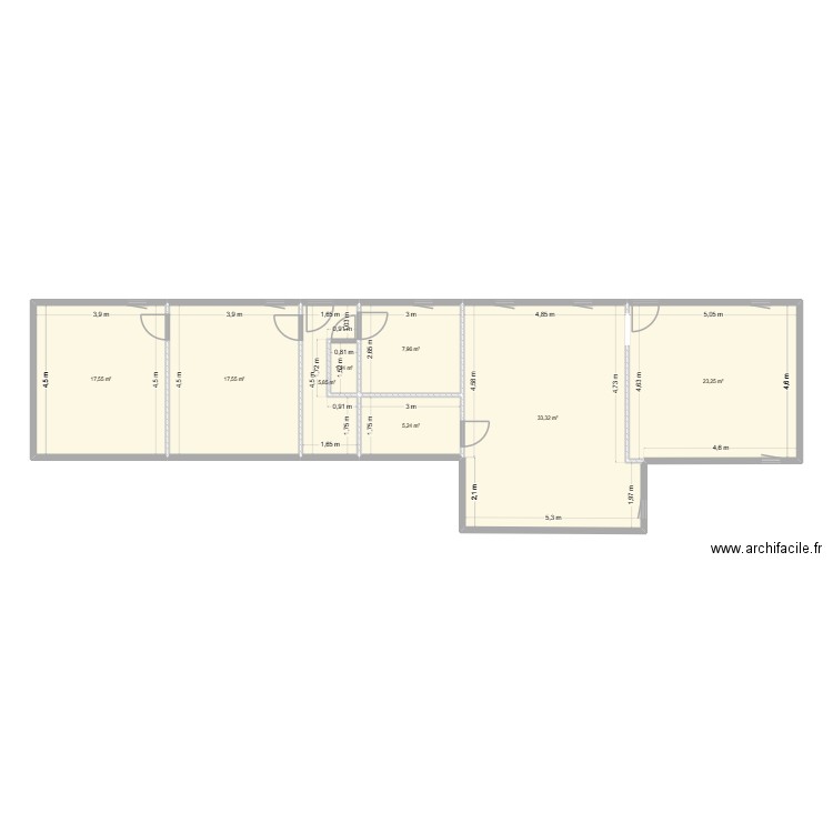 Saint Algis Version initial. Plan de 8 pièces et 112 m2