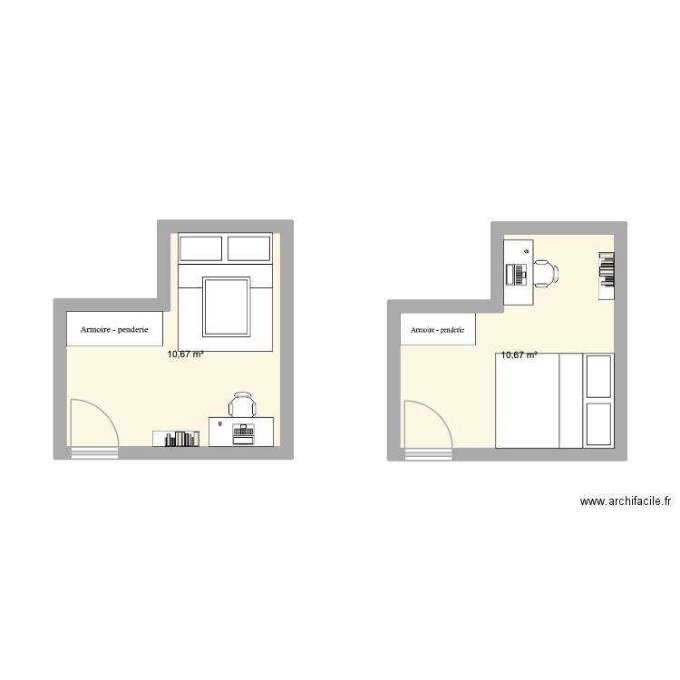 turballe. Plan de 2 pièces et 21 m2