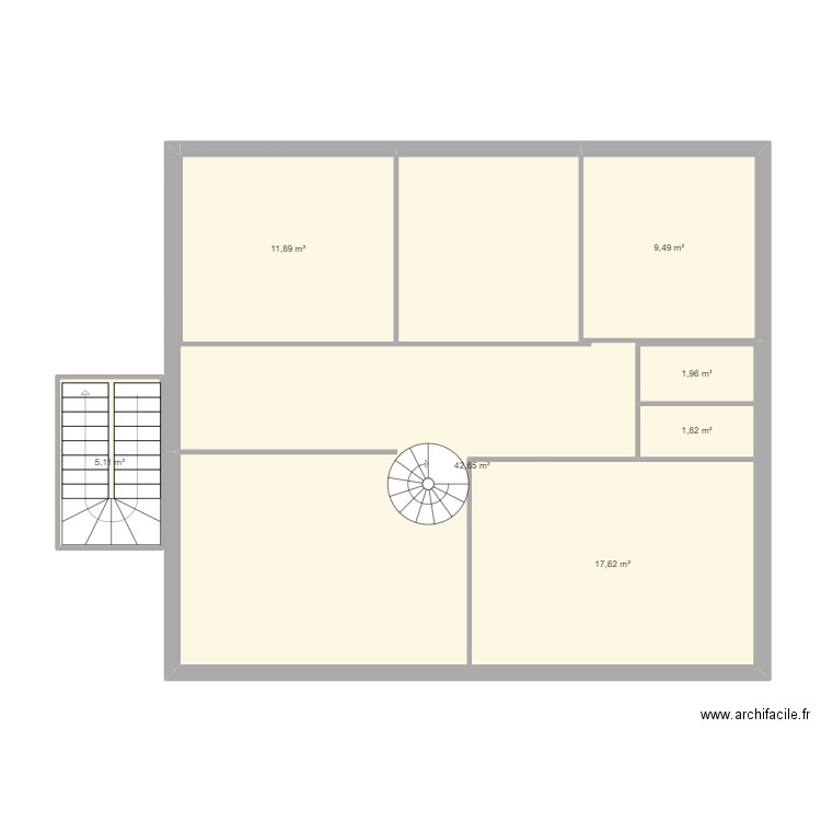 valergues étage version 1. Plan de 7 pièces et 113 m2
