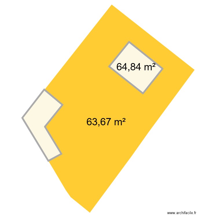 Plan terrin st Quentin. Plan de 2 pièces et 129 m2
