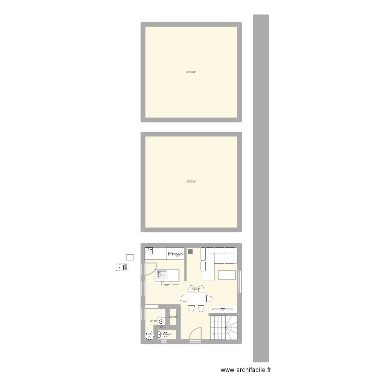 CONTAY. Plan de 6 pièces et 109 m2