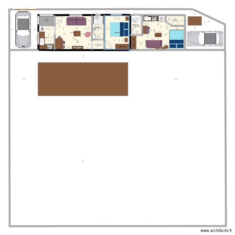 Plan GM. Plan de 49 pièces et 468 m2
