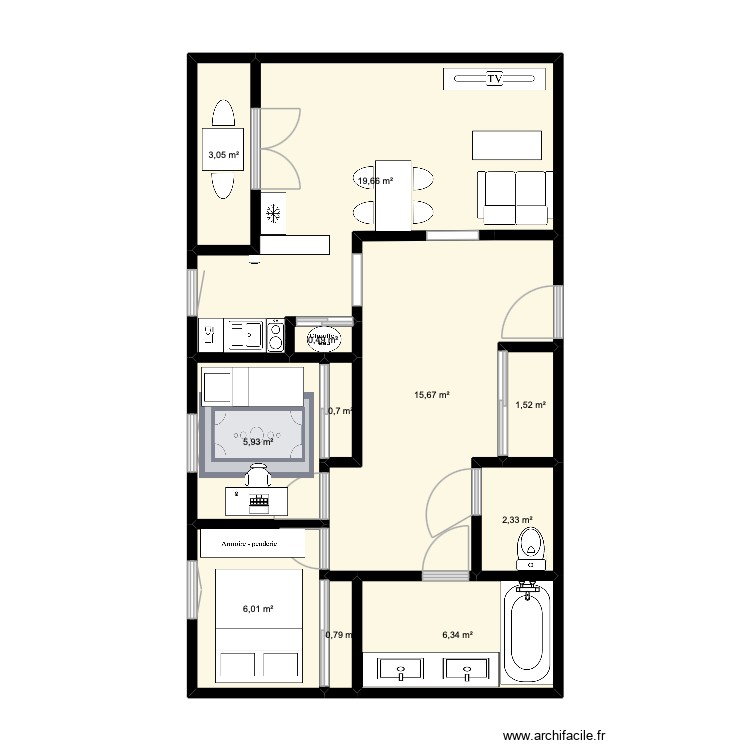 mon Apartement. Plan de 0 pièce et 0 m2