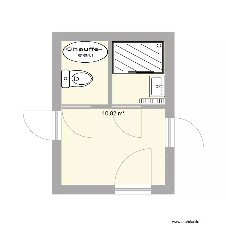 Neuvy-Studio. Plan de 1  et 11 m²